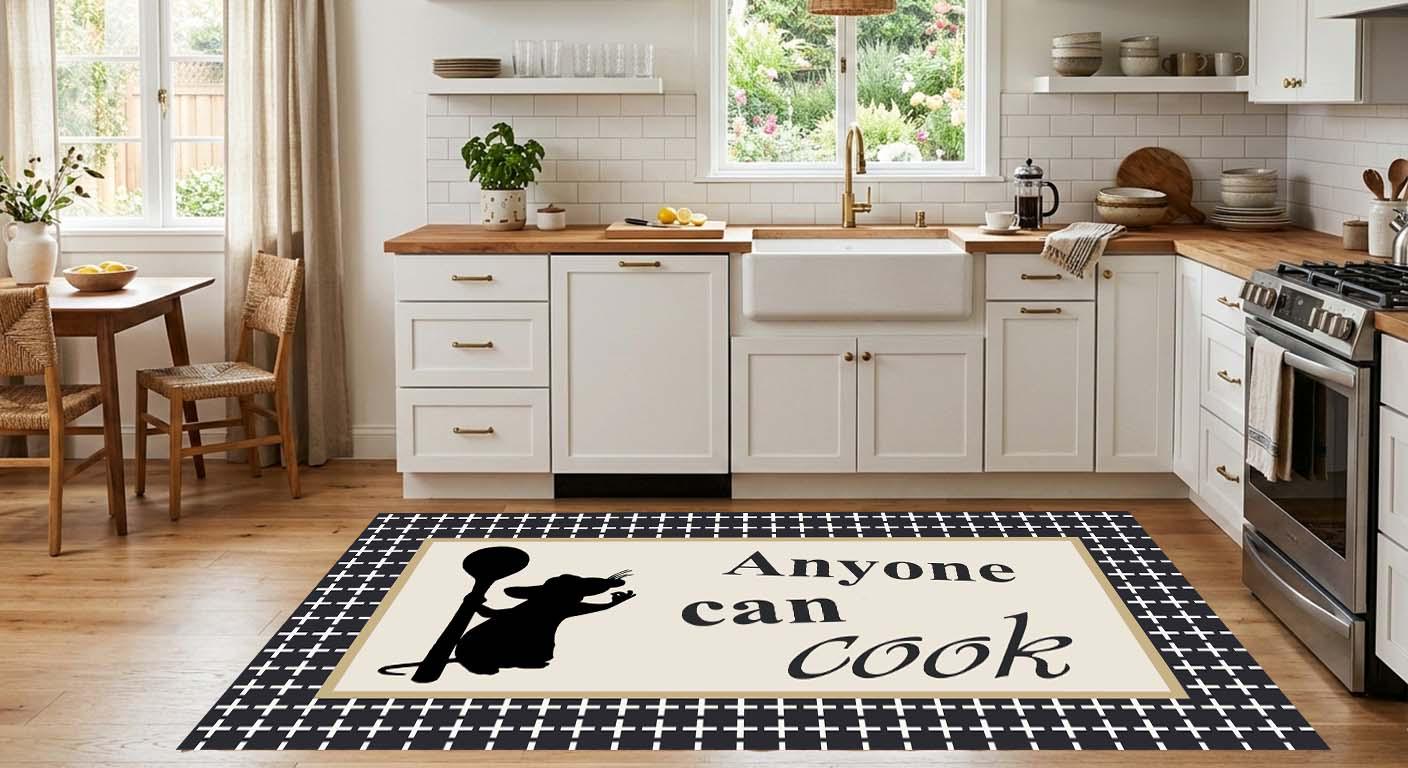 Rat Shaped Rug Funny Kitchen Rug, Personalized Kitchen Carpet, Washable Chef Rat Floor ...