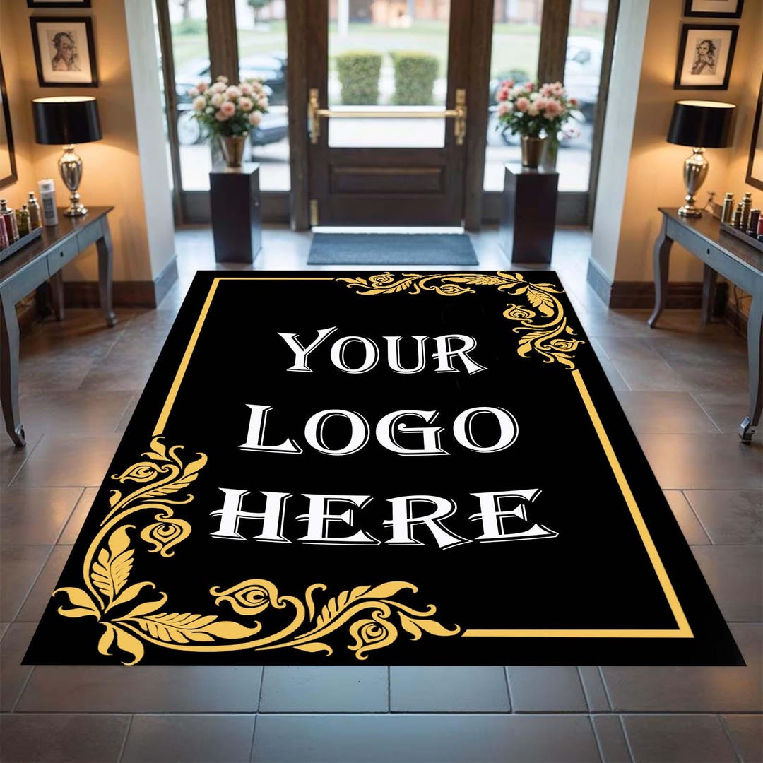 Logo Rug Custom Business Indoor Rug Your Design Entryway Entry Entrance ...