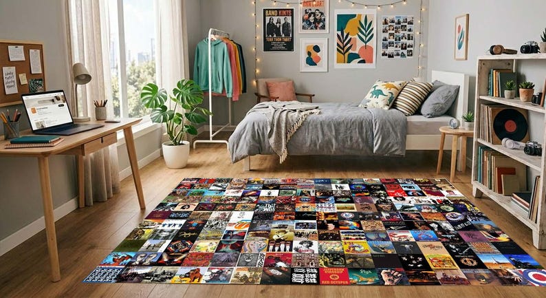 Classic Rock Album Cover Rug, Retro Music Themed Non-slip Rug ...