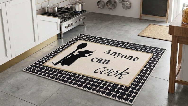Rat Shaped Rug Funny Kitchen Rug, Personalized Kitchen Carpet, Washable Chef Rat Floor ...