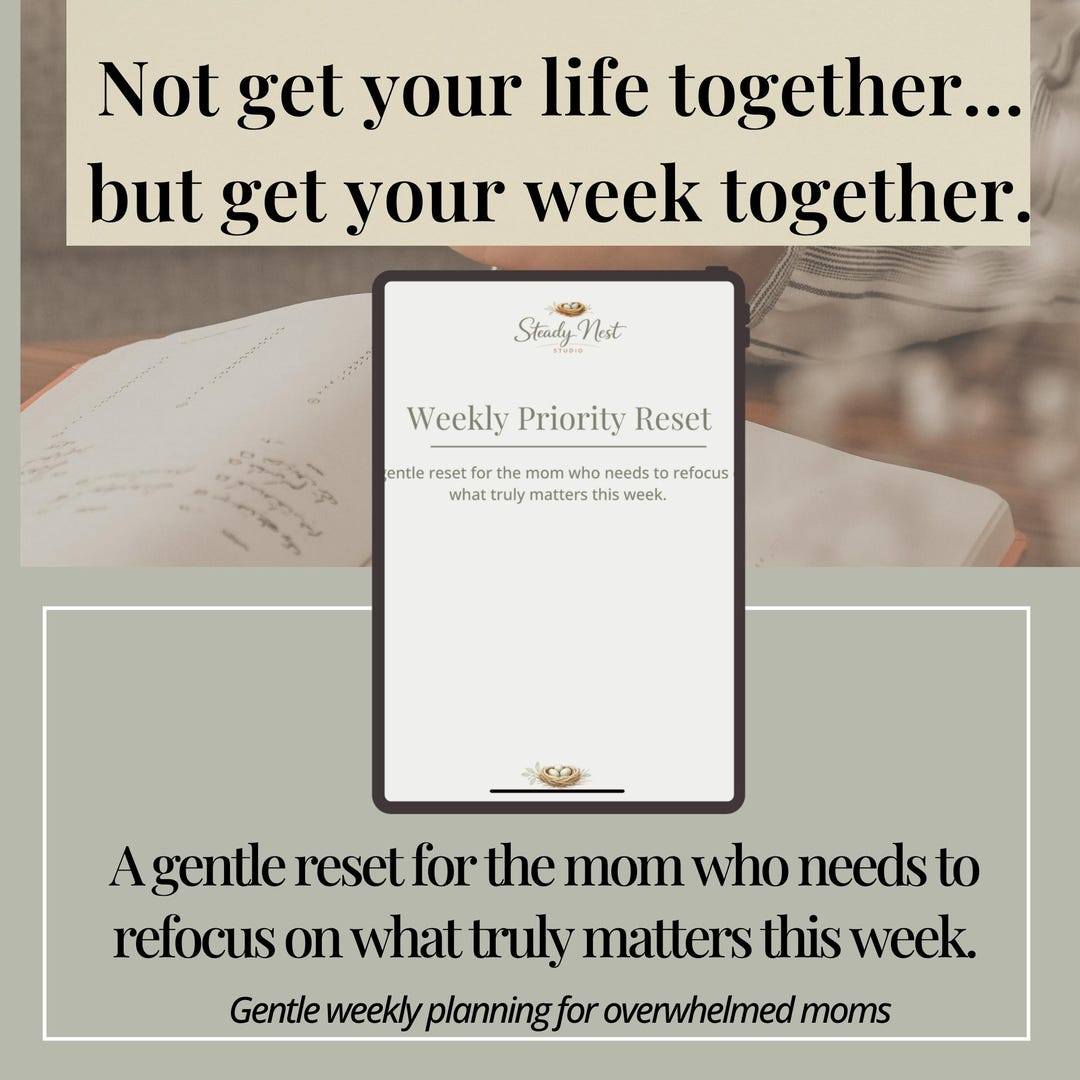 Weekly Priority Reset for Moms | Printable Weekly Reset Planner ...