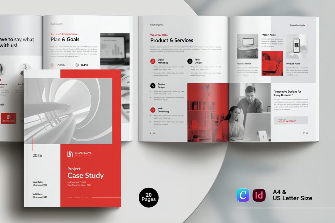 Case Study Brochure Template | Indesign & Canva - Etsy