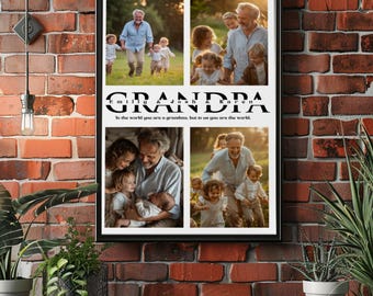 Personalized Grandma Photo Poster, Custom Family Collage Wall Art, Grandmother Gift, Family Memory Print, Grandma Keepsake Decor