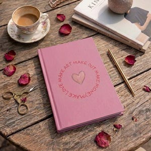 A5 Hardcover Journal, Cute Pink Manifesto Notebook, Make Art Love Money Diary, Aesthetic Stationery, Daily Gift