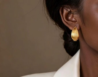 Orecchini pendenti a goccia personalizzati in oro, orecchini pendenti minimalisti con diamanti, orecchini a cerchio eleganti e sofisticati, regali di Natale.