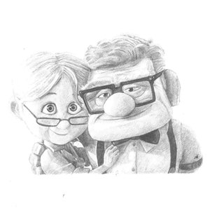 UP - ELLIE & CARL potloodtekening