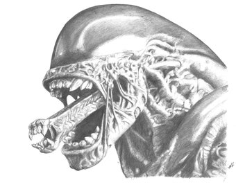 ALIEN pencil drawing