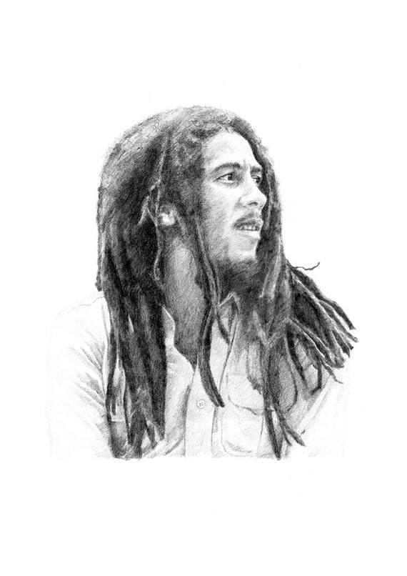 BOB MARLEY Pencil Drawing - Etsy Norway