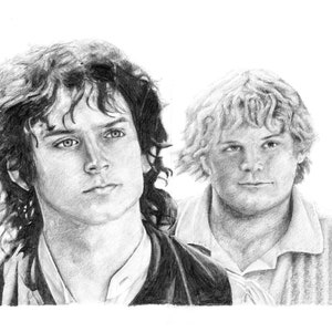 FRODO and SAM pencil drawing