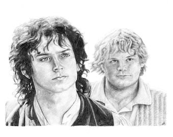 FRODO and SAM pencil drawing