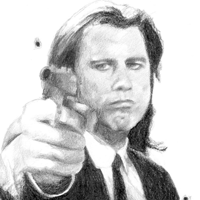 ORIGINAL PULP FICTION pencil drawing image 1