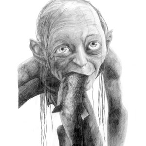 Dibujo a lápiz SMEAGOL