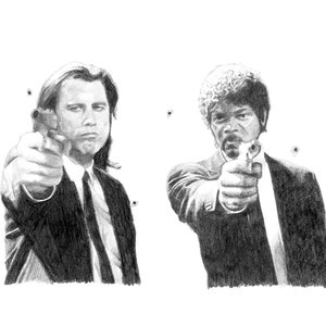 ORIGINAL PULP FICTION pencil drawing image 2