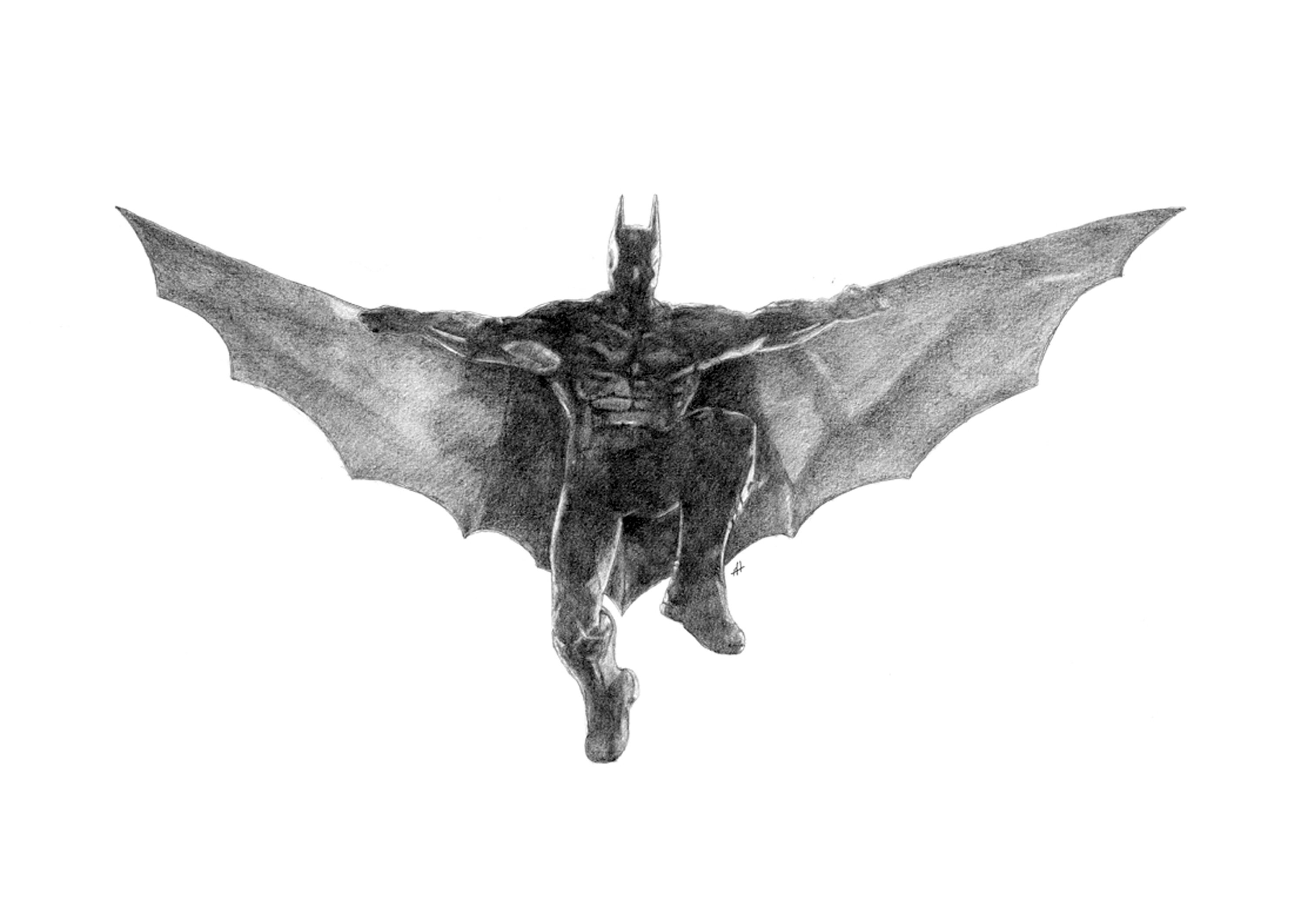 BATMAN Arkham Knight Pencil Drawing - Etsy