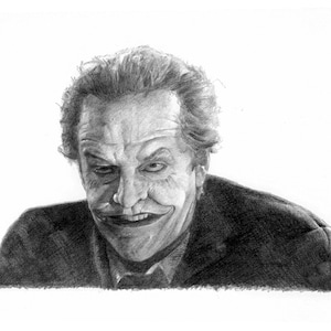 JOKER Bleistiftzeichnung Jack Nicholson Poster