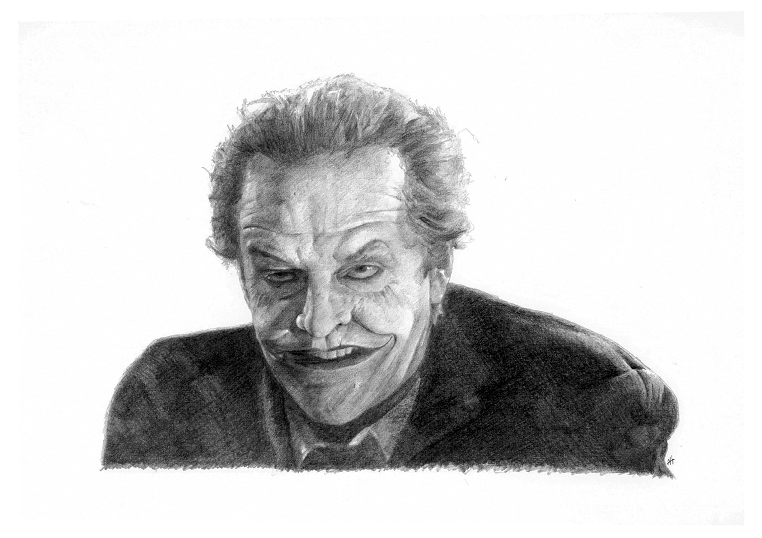 Joker Pencil Drawing Jack Nicholson Poster Etsy