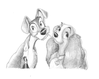 LADY & the TRAMP pencil drawing