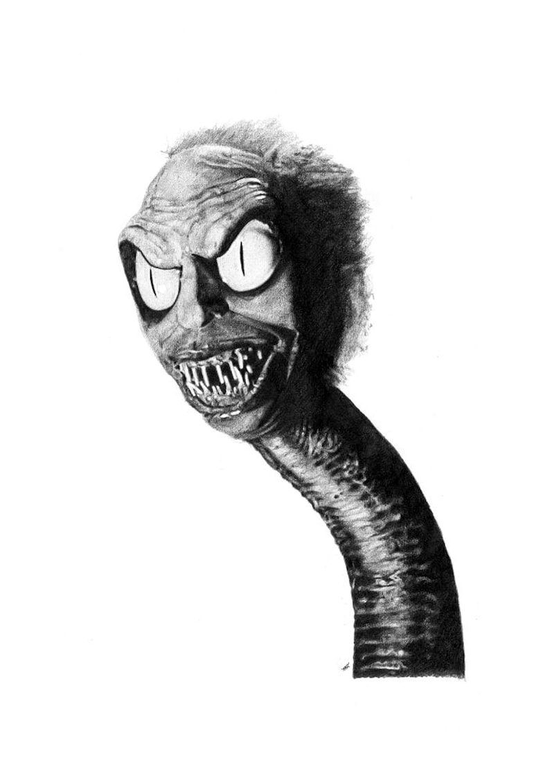 BEETLEJUICE snake Head Pencil Drawing Etsy UK