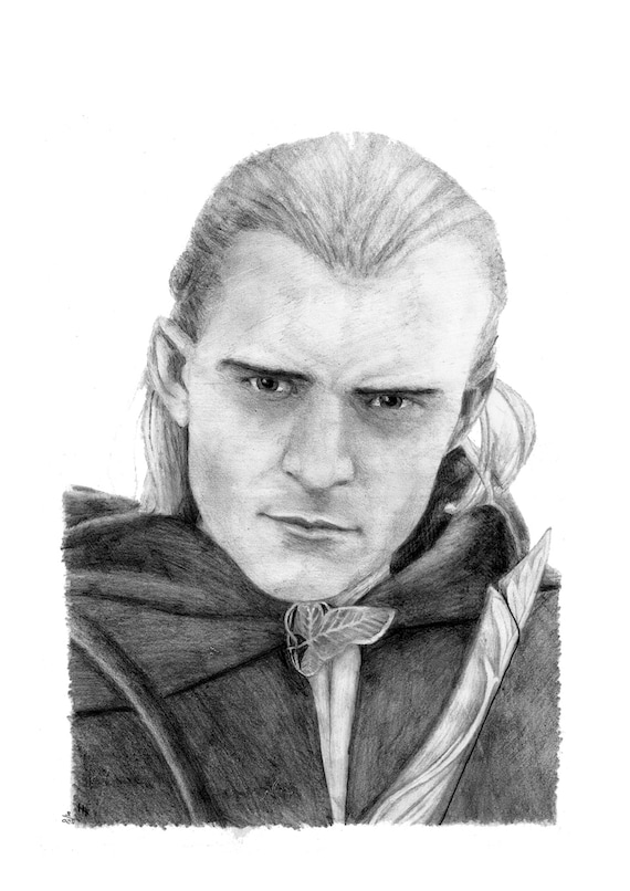 Dibujo a lápiz LEGOLAS Etsy España #9 Dibujo a lápiz LEGOLAS Etsy España