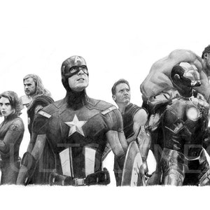 AVENGERS ASSEMBLE dibujo a lápiz