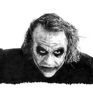 JOKER Bleistiftzeichnung Heath Ledger Poster