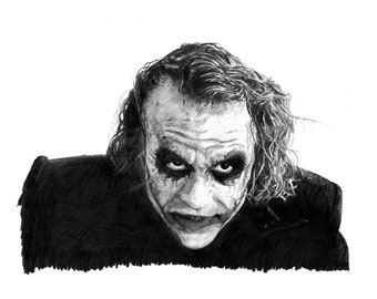 JOKER pencil drawing Heath Ledger poster