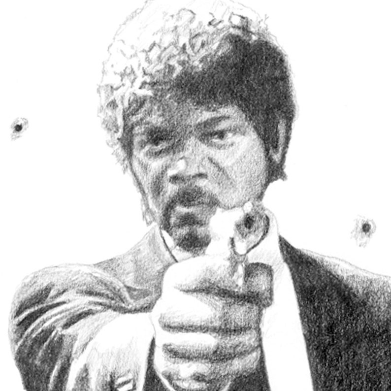 ORIGINAL PULP FICTION pencil drawing image 3