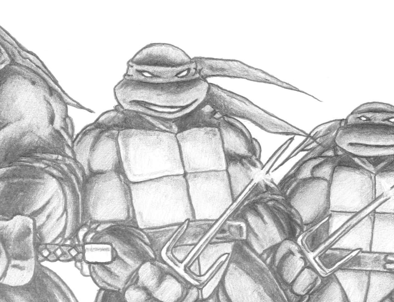Teenage Mutant Ninja Turtles PENCIL DRAWING Etsy