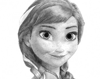 アナと雪の女王 - アナの鉛筆画 - Etsy 日本