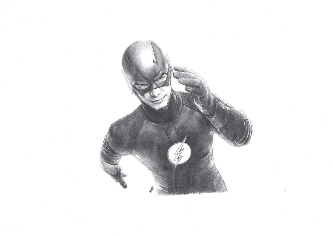 the flash superhero drawing