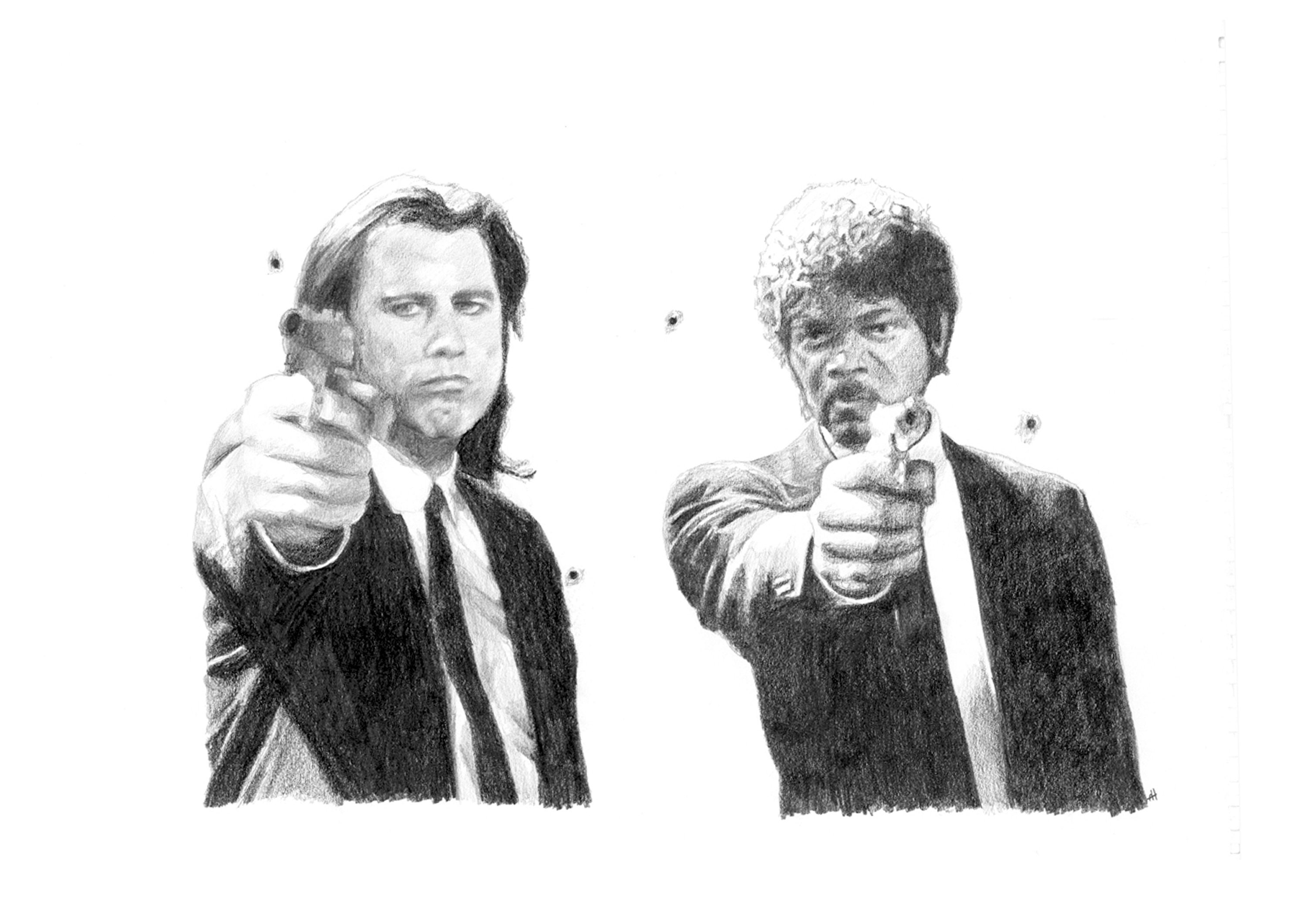 PULP FICTION Pencil Drawing - Etsy UK