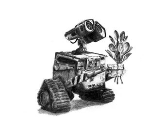 WALL E pencil drawing