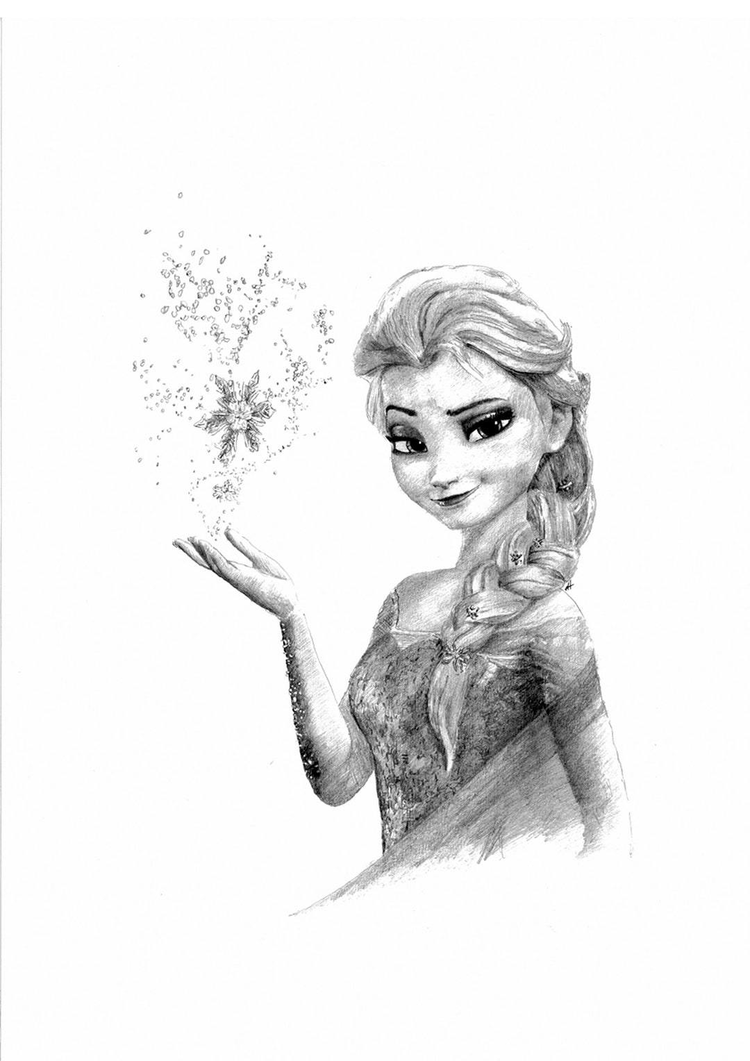 Buy FROZEN ELSA Pencil Drawing Online in India - Etsy