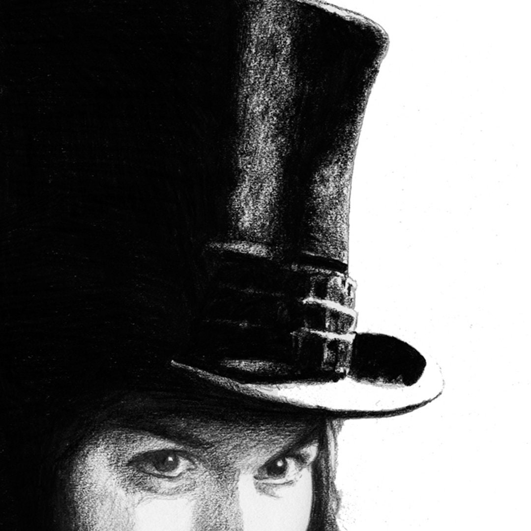 Johnny Depp Willy Wonka Disegno a matita Stampa Artistica