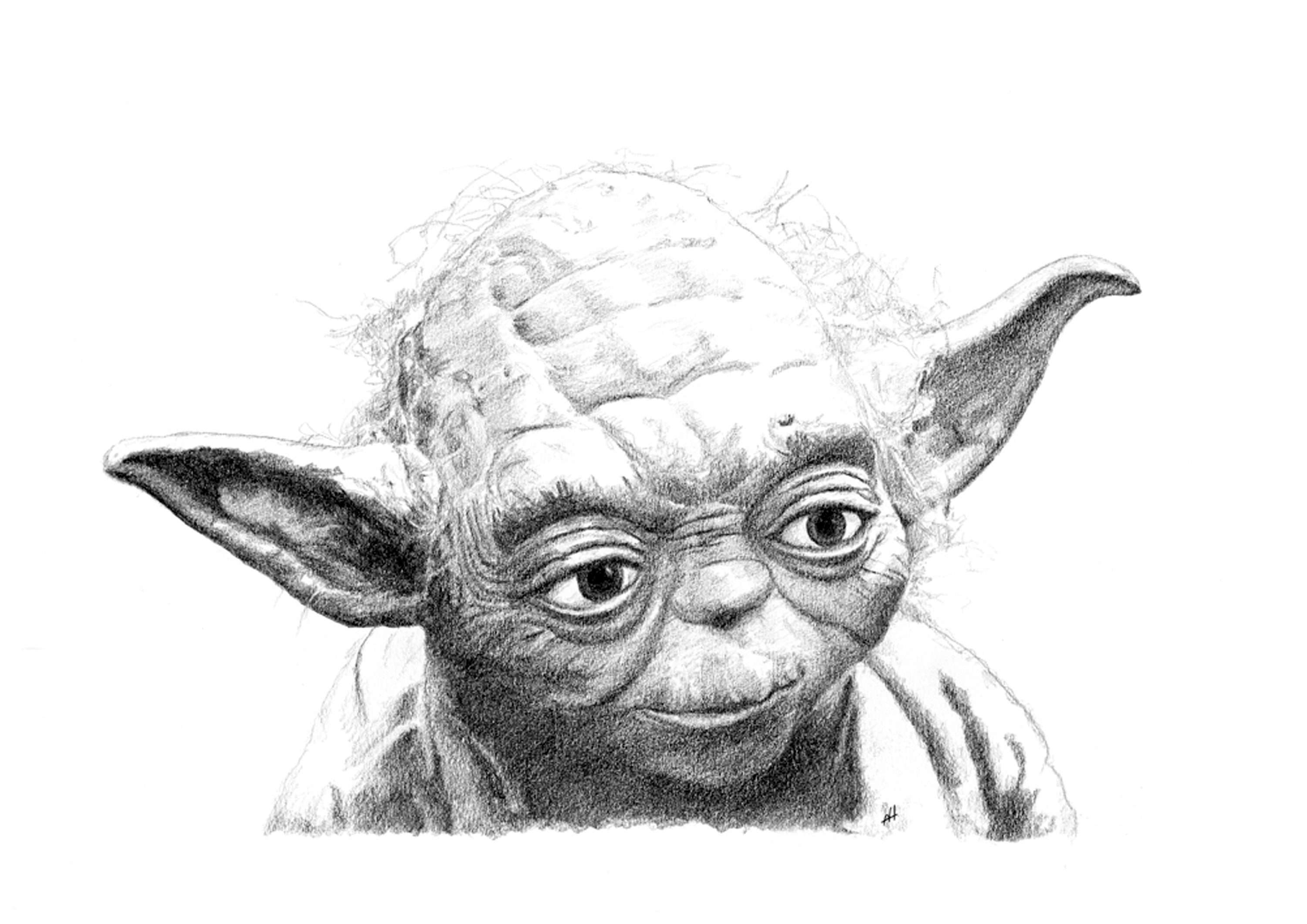 YODA 鉛筆画 - Etsy 日本