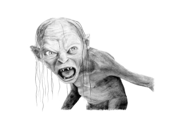 Download GOLLUM pencil drawing