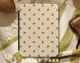 Funda para Kindle con estampado de concha hebrea en miniatura / Cubierta para lector electrónico en color beige neutro