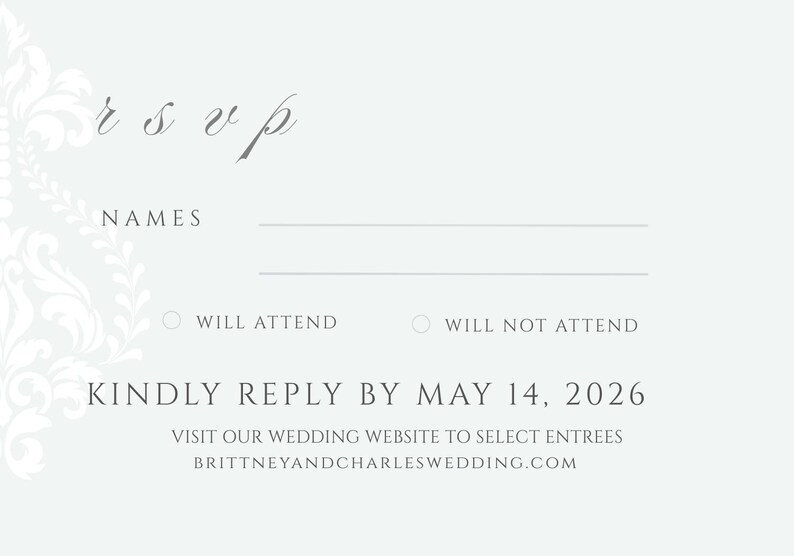Wedding Invitation Suite Template | Details Card &amp; RSVP | Printable ...