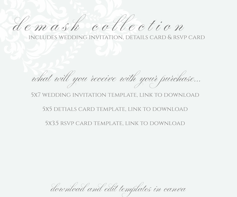 Wedding Invitation Suite Template | Details Card &amp; RSVP | Printable ...