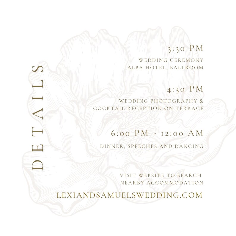 Modern Wedding Invitation Suite | Details Card &amp; RSVP Template ...
