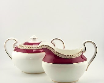 Vintage Aynsley Creamer & Sugar Bowl Set Pattern 3777 Bone China England