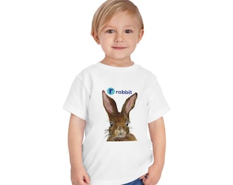R is for Rabbit - Hand painted/watercolor  Toddlers Tee | Kids Animal Shirt