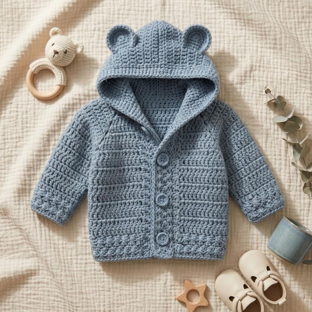 39 Crochet Jacket Patterns with Cardigans, Vests, and Hooded Styles 1 Crochet Baby Hooded Jacket