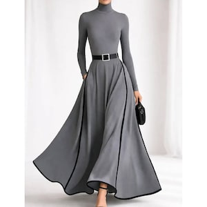 long sleeve maxi knit dress Take A Little Time Mauve Knit Sweater Satin Maxi Dress Set