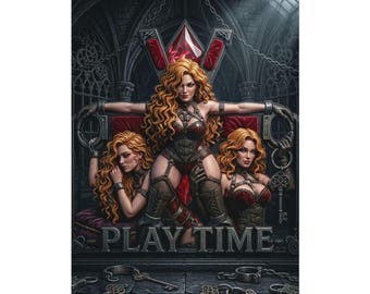 St Andrews Cross poster bdsm Play time ,kink canvas, master ,slave , fetish ,