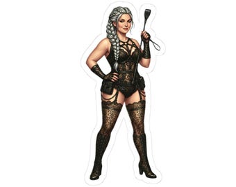 Bdsm sticker , dominatrix, adult sticker , Hot Girl sticker,  kinky bondage, crop