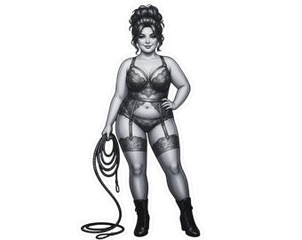 Bdsm sticker, kinky hot chick in lingerie sticker , Bondage