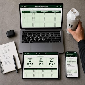 Workout Program Progress Tracker Spreadsheet | Strength Training Log for StrongLifts PPL Wendler | Lifting Planner image 3