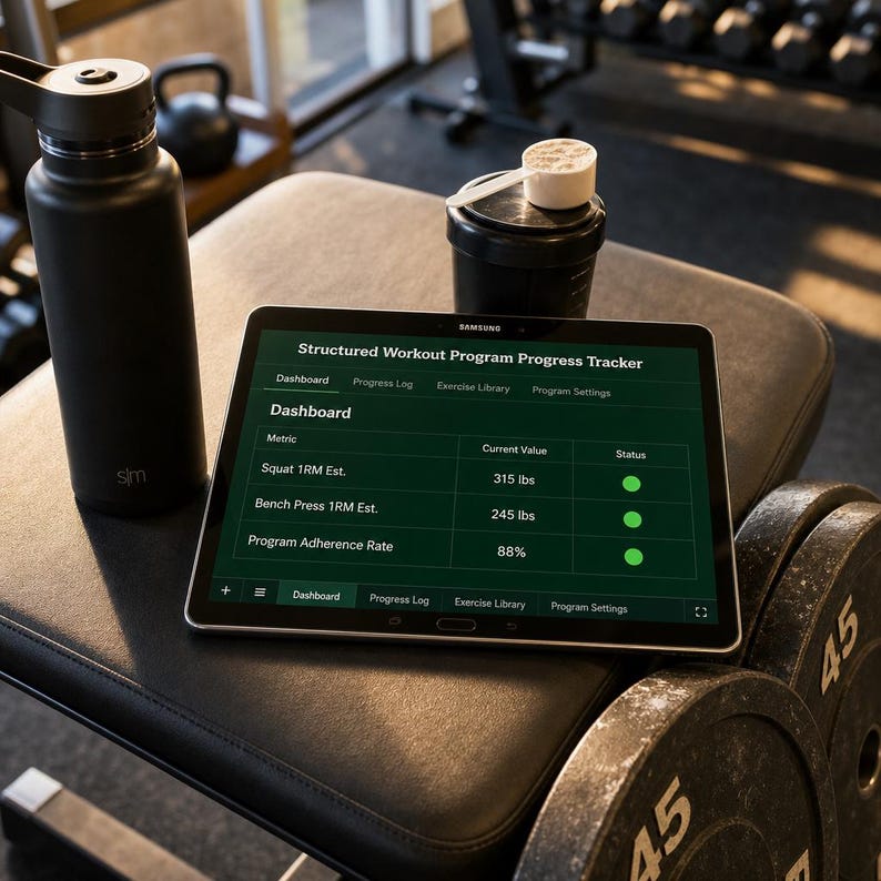 Workout Program Progress Tracker Spreadsheet | Strength Training Log for StrongLifts PPL Wendler | Lifting Planner image 1