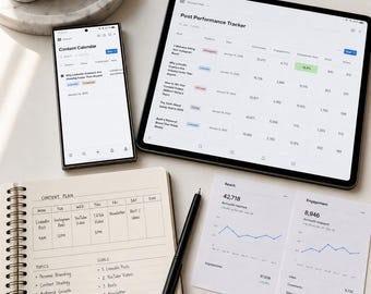 Content Calendar and Analytics Tracker Notion Template for Social Media Managers and Creators
